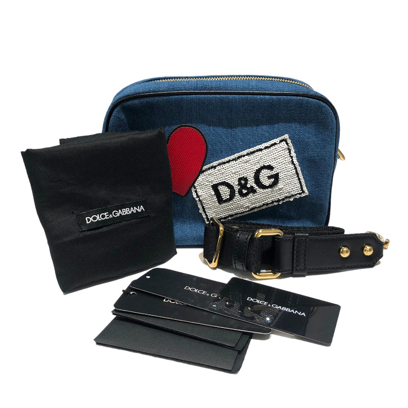 DOLCE&GABBANA レザー ショルダーバッグ ゴールド 金具 A4 - バッグ