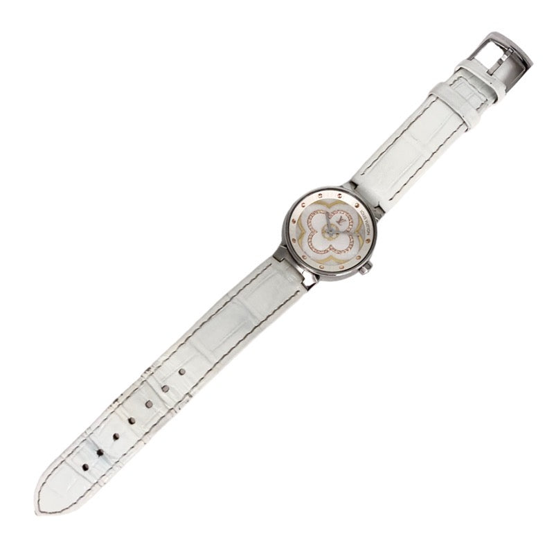 ルイ・ヴィトン LOUIS VUITTON タンブール ムーンディヴァイン ホワイトシェル QA017 ステンレススチール 腕時計