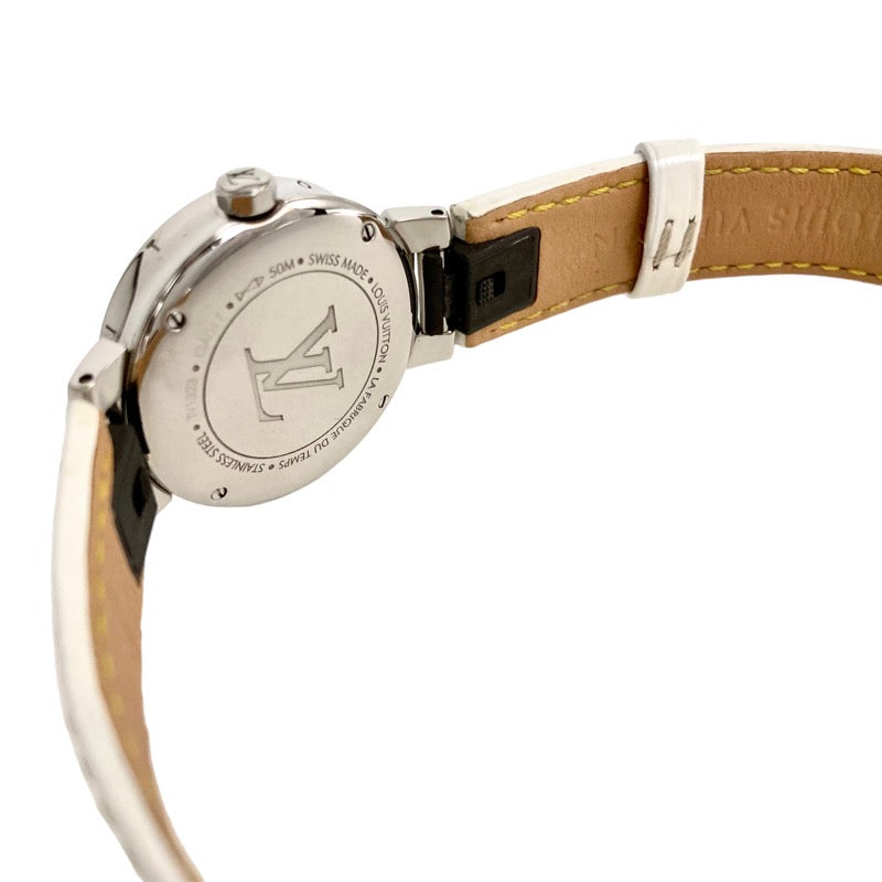 ルイ・ヴィトン LOUIS VUITTON タンブール ムーンディヴァイン ホワイトシェル QA017 ステンレススチール クオーツ レディース 腕時計