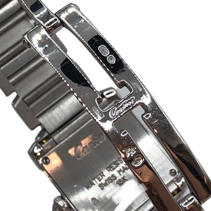 カルティエ Cartier タンクフランセーズSM アフターダイヤ W50012S3 K18WG クオーツ レディース 腕時計