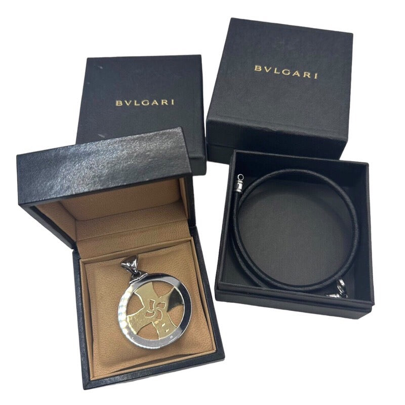 ブルガリ BVLGARI トンドクロス レザーチョーカー 750YG/SS ジュエリー ...