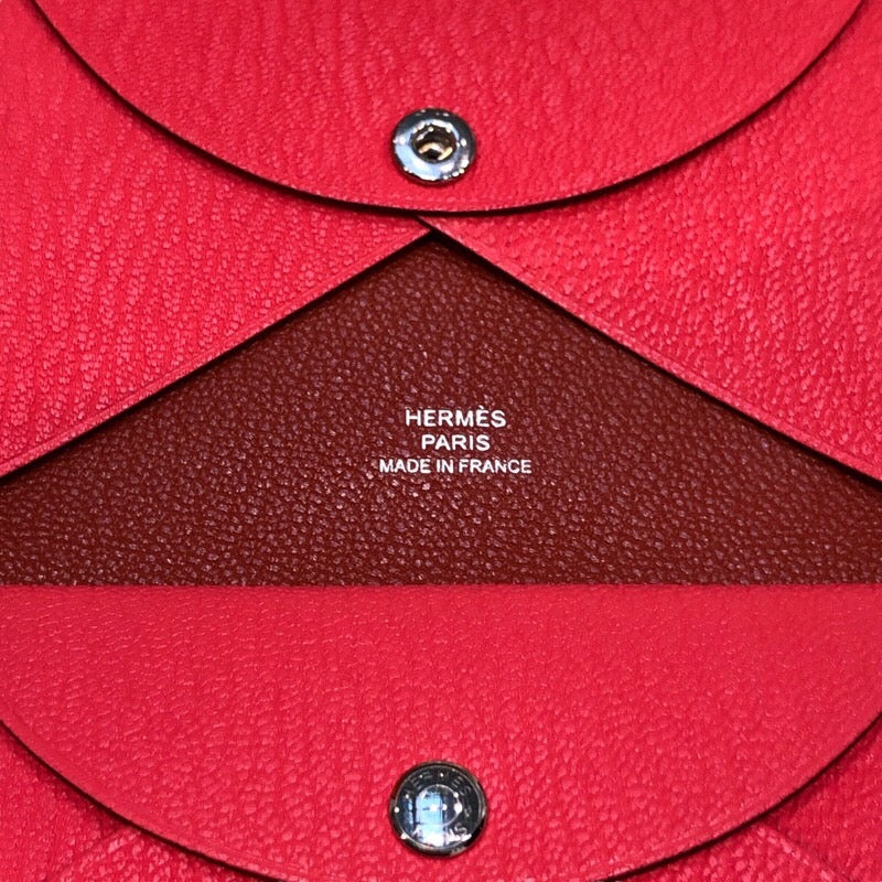 エルメス HERMES カルヴィデュオ ヴェルソ ローズテキサス・キュイーブル シェーブル レディース コインケース