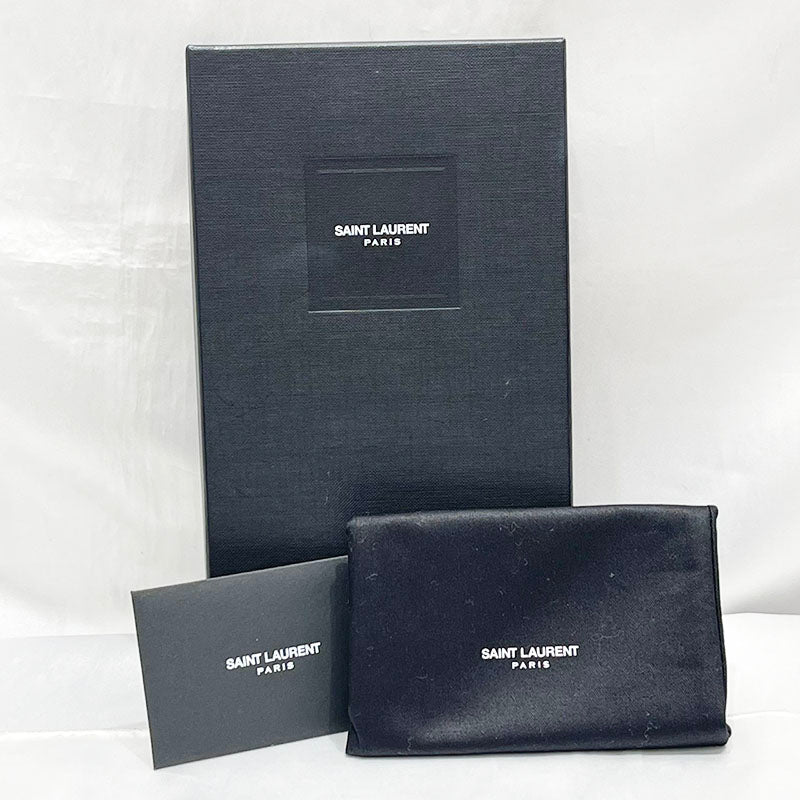 サンローラン クラッシク ラウンドジップ 328558 レザー ブラック 長